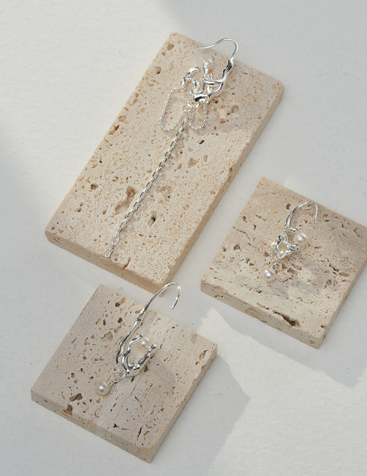 S925 Sterling Silver Earring Set with Jewelry, Life Serie, Single Piece per Pack