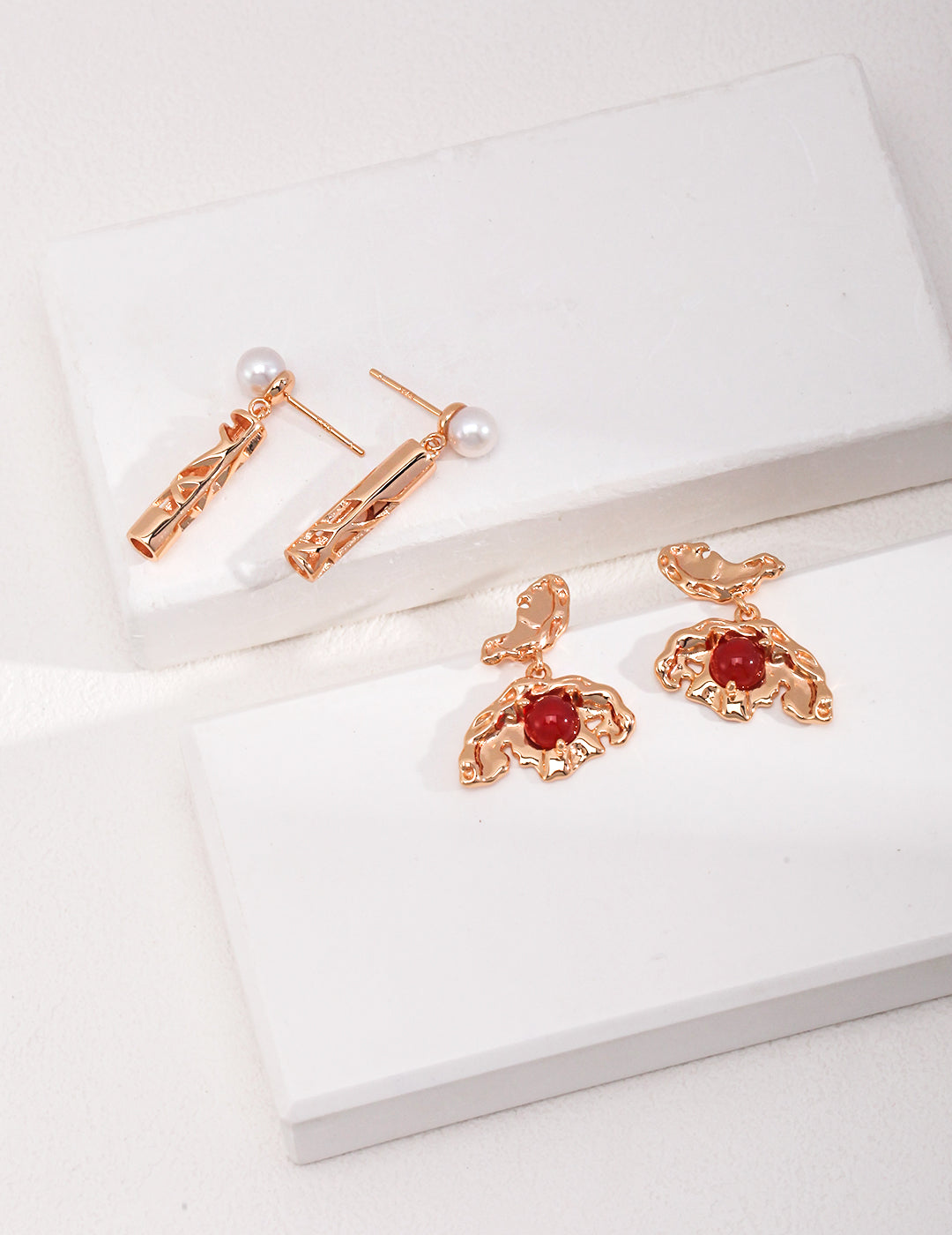 Sterling Silver Earrings with Butterfly - Wing Design Inlaid with Agate