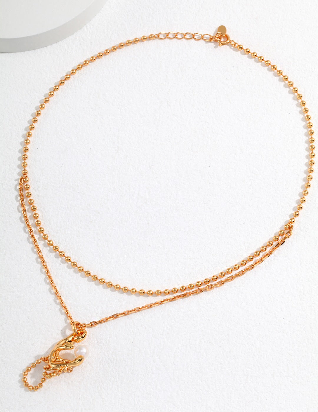 Pure Silver Necklace with Adjustable Length and Inlaid Jewelry