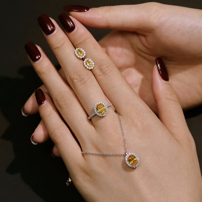 S925 Sterling Silver Stylish Collection Necklace with White Oval & Round Cubic Zirconia - Unique Niche Design for Luxury Fashion